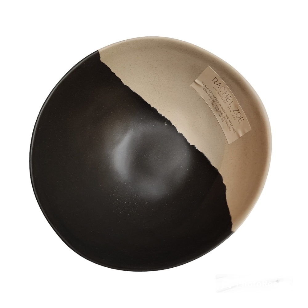 Rachel Zoe One BOWL 7.5" Color Block Dark Chocolate Brown